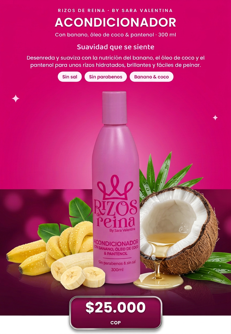 Productos Acondicionador Rizos de Reina, 300 ml, $25.000