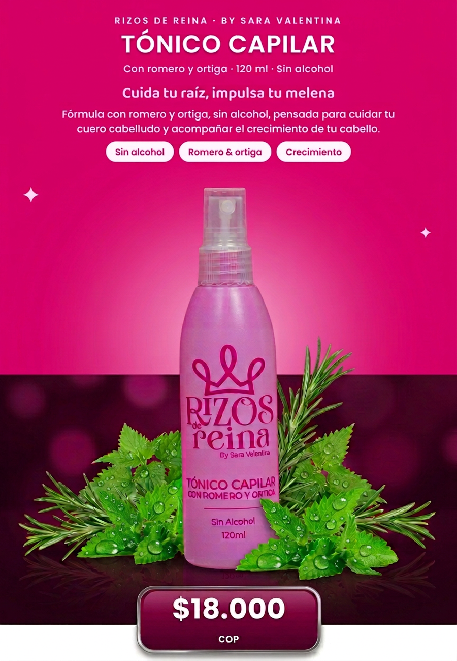 Productos Tónico capilar Rizos de Reina, 120 ml, $18.000