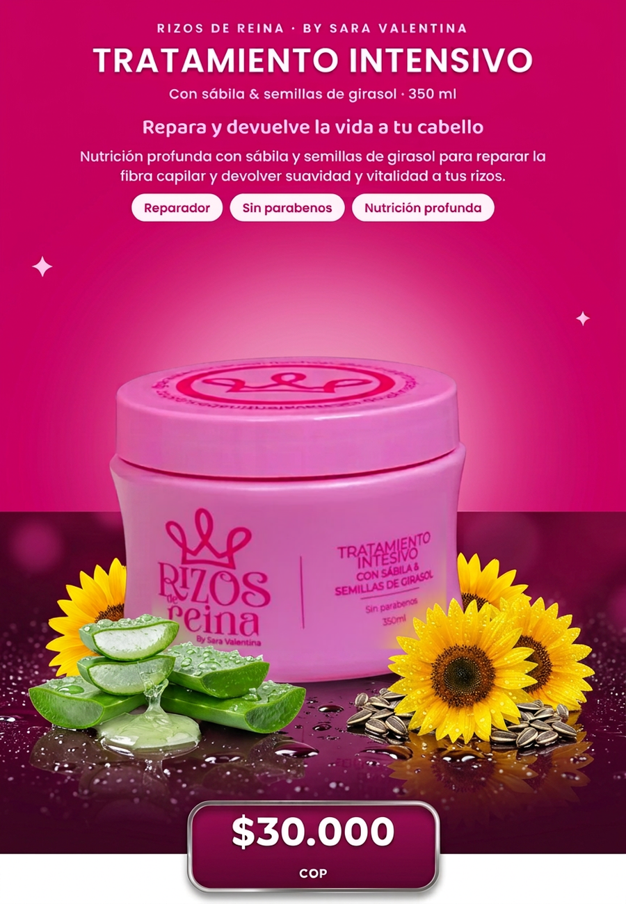 Productos Tratamiento intensivo Rizos de Reina, 350 ml, $30.000
